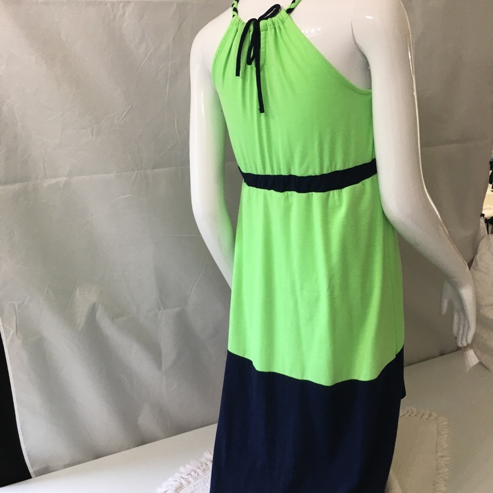 PAPER DOLL GIRL'S SUNDRESS SLEEVELESS HIGH-LOW COMFY GREEN NAVY Size 12 Girl